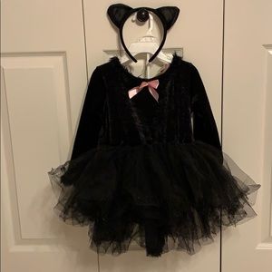 Girls 4T Halloween Costume Black Cat Like New